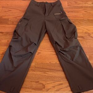 womens Black Cargo Work Pants - Durable Utility Trousers snatches at the waist